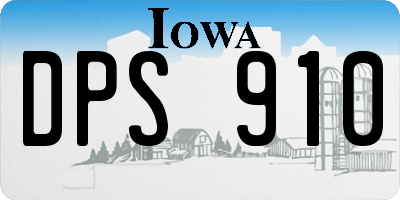 IA license plate DPS910