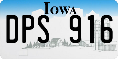 IA license plate DPS916