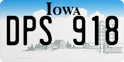 IA license plate DPS918