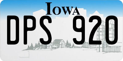 IA license plate DPS920