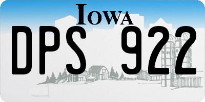 IA license plate DPS922