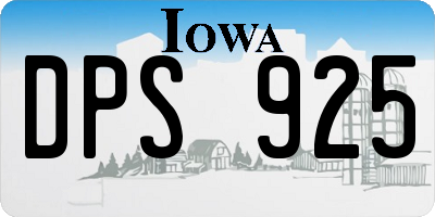 IA license plate DPS925
