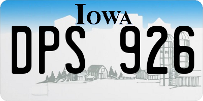 IA license plate DPS926