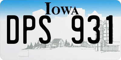 IA license plate DPS931