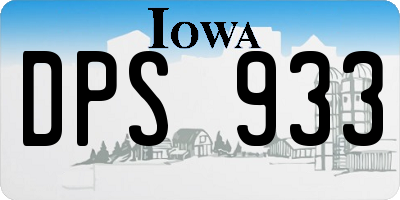 IA license plate DPS933