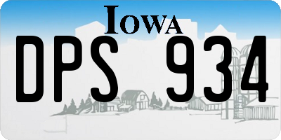 IA license plate DPS934