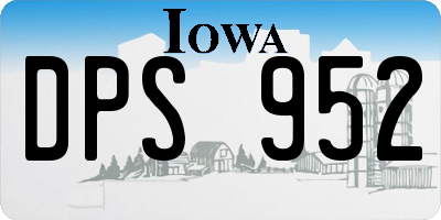 IA license plate DPS952