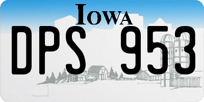 IA license plate DPS953