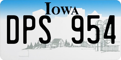 IA license plate DPS954