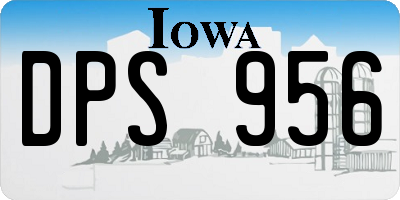 IA license plate DPS956