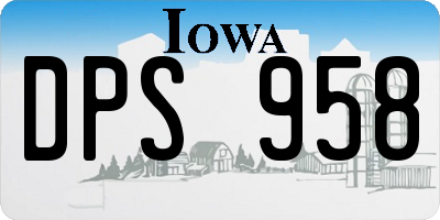 IA license plate DPS958