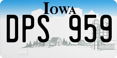 IA license plate DPS959