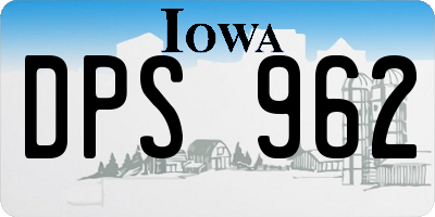 IA license plate DPS962