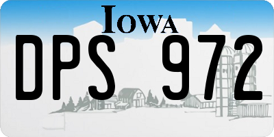 IA license plate DPS972