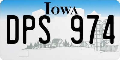 IA license plate DPS974