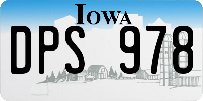 IA license plate DPS978