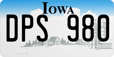IA license plate DPS980