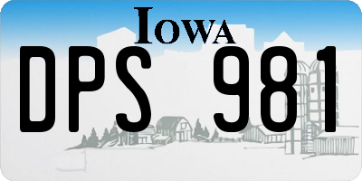 IA license plate DPS981