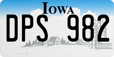 IA license plate DPS982