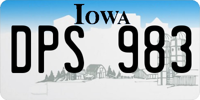 IA license plate DPS983