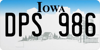 IA license plate DPS986