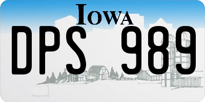 IA license plate DPS989