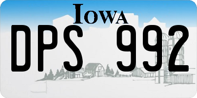 IA license plate DPS992