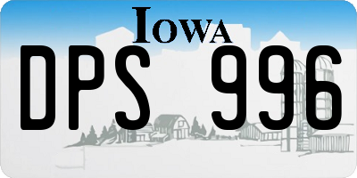 IA license plate DPS996