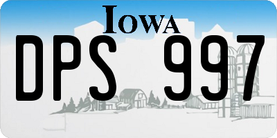 IA license plate DPS997