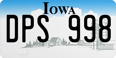 IA license plate DPS998