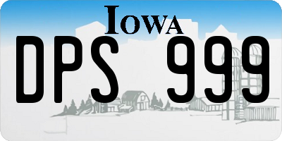 IA license plate DPS999