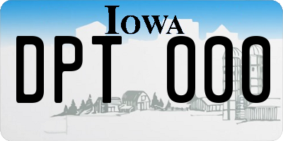 IA license plate DPT000