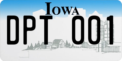 IA license plate DPT001