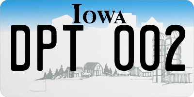 IA license plate DPT002