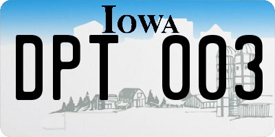 IA license plate DPT003