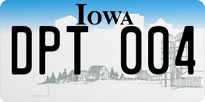 IA license plate DPT004