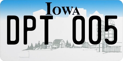IA license plate DPT005