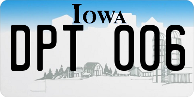 IA license plate DPT006