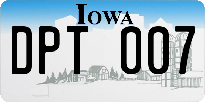 IA license plate DPT007