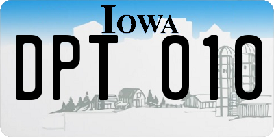 IA license plate DPT010