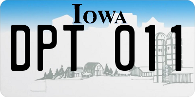IA license plate DPT011