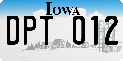 IA license plate DPT012