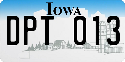 IA license plate DPT013
