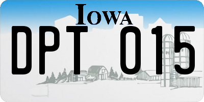 IA license plate DPT015