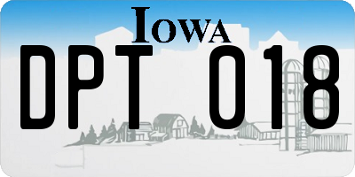 IA license plate DPT018