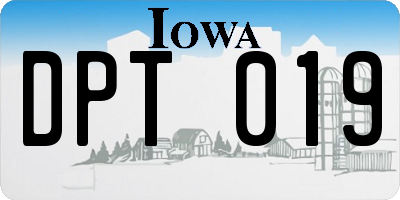 IA license plate DPT019