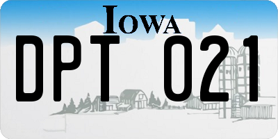 IA license plate DPT021