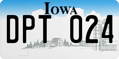 IA license plate DPT024