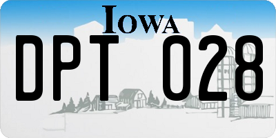 IA license plate DPT028