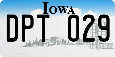 IA license plate DPT029